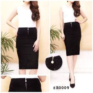 R0009 6131 Semi Brukat MIDI ROK SPAN IMPOR / PENCIL SKIRT OFFICIAL IMPORT