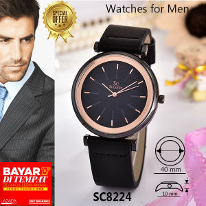 Jam Tangan Pria Terbaru 2021 SC-48224G-Leather Band