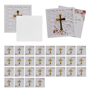 Baptism Greeting Gifts Gold Crosses Religious Greeting with Envelope Birthday Creative Festival