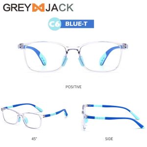 Grey Jack/Kacamata Anak Antiradiasi Blueray Komputer HP TV Tr90 Fashion Anak Laki - Laki dan Perempuan 5287