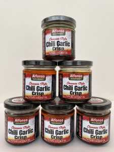 Alfonso Gourmet Chinese Style CHILI GARLIC CRISP in PURE Coconut Oil Sweet & Spicy 200ml Jar by BrotherNut