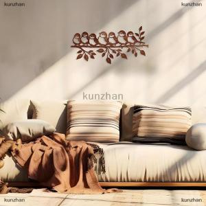 [COD] kunzhan Rustic Metal Bird Wall Art - Charming Metal Birds And Leaves Indoor Outdoor Home Decor For Living Room Patio Or Garden