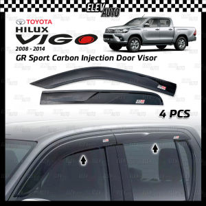 Toyota Hilux Vigo 2008 - 2014 GR SPORT CARBON FIBER BLACK Premium Injection Door Visor WIndow Exterior Accessories