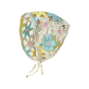 Hot Girls Crochet Bandanas Knit Triangle Hair Scarf Summer Hollow Out Turban Girls Camping Taking Photo Hair Kerchief