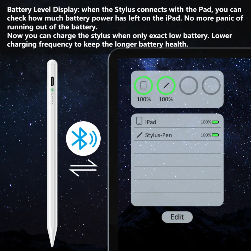 GOOJODOQ Stylus Pen For iPad Bluetooth Pen Palm Rejection iPad Pen
