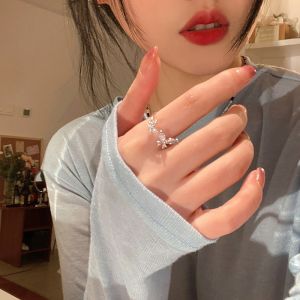 MQJEWELRY Adjustable Open Ring Korean Style Butterfly With Zircon Silver Copper Women Fashion Jewellery Cincin 锆石蝴蝶开口戒指女