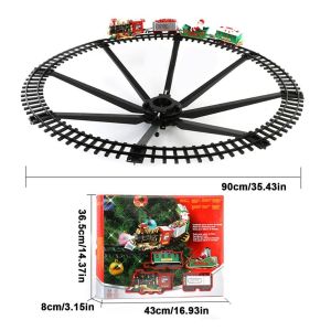 Christmas Train Electric Music Light Toys Santa Claus Rail Car Kids Xmas Gift Decorations For Home