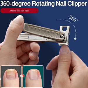 360-Degree Rotating Nail Clipper Original Single Anti-Splash Stainless Steel Nail Clippers Personal Grooming Tools