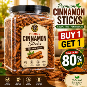 [BUY 1 GET 1] Premium Natural Cinnamon Sticks – 100% Pure Aromatic Spice for Tea Coffee Cooking & Baking