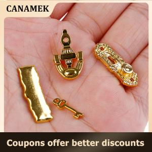 【 CANAMEK 】 1:12 4PCS Metal Door Knocker Set Dollhouse Hardware Miniature Accessories