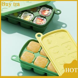 [Buytra] 1Pc 8 Cell Food Grade Silicone Mold Ice Grid With Lid Ice Case Tray Making Mould Ice Storage Box Reusable DIY Kitchen Gadget