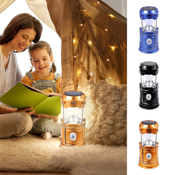 1 Portable Solar Charger Camping Lantern Lamp LED Outdoor Lighting