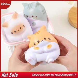 【COD】🔥🔥🔥 New Cat Stress Relief Squishy Toy PU Slow Rising Squeeze Antistress Ball Cartoon Table Ornaments Squishy Stress Reliever Toys