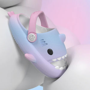 Crestar Girls Boys Shark Pattern Slippers New Children Cute Cartoon Slippers Home Non-slip Soft Sandal Kids Outdoor Beach Slides2026