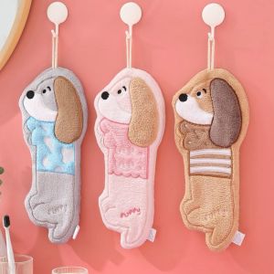 CEMOMEF Quick Drying Dachshund Shaped Hand Towel Hanging Thicker Dishcloths Rag Absorbent Cleaning Towel Kitchen