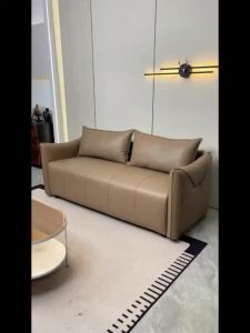 CraftedLiving SG-Friendly Genuine Leather Sofa Living Room Piano Key Cat-Friendly Leather Sofa