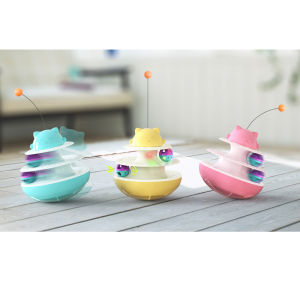 Pet Cat Tumbler 2 layer Track Ball Interactive Cat Teaser Toys with Mint Ball & LED Lightning ball FREE Teaser Ball Toy