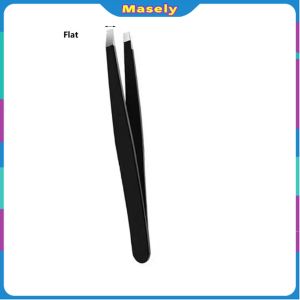 Masely Eyebrow Tweezers Stainless Steel Professional Trimmer Eyelash Clip Flat/oblique