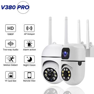 CCTV Dual Lensa Outdoor Y33A V380 Pro IP Camera Security Cameras WiFi 1080P HD IP66 Waterproof Kamera CCTV
