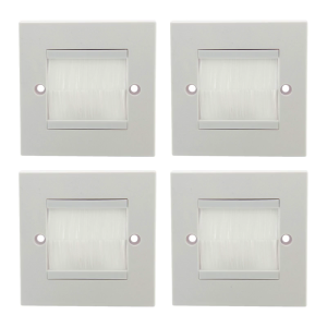4Pcs Wall Outlet Cable Entry Cover Brush Wall Plate Port Insert Cover Cable Passthrough Wall Outlet Cable Entry Cover