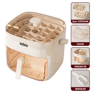 Angola Cetakan Es Batu Sekali Tekan E52 Ice Cube Maker / Ice Storage Box / Cetakan & Wadah Es 2IN1