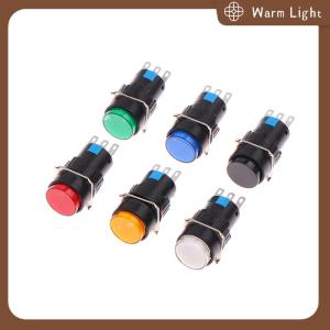 Warm Light 16MM LA16Y J F-11 AB6-MR Round Rectangle Self-Reset Push Button Switches Power Switch 1NO1NC