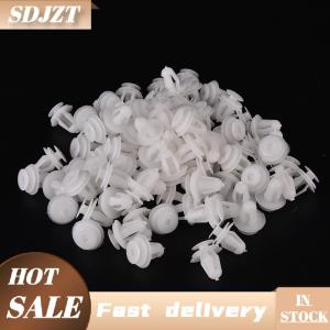 SDJZT 100 x Tấm nhựa trang trí cửa xe hơi màu Trắng chốt giữ đinh lỗ 8.2mm