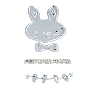 Rabbits Cutting Dies Carrots Carbon Steel Die Cut Scrapbooking Embossing Stencils for Scrapbooking Making Packaging