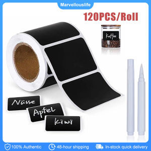 120Pcs/ Roll Labels Stickers with Erasable Pen Waterproof Chalkboard Labels for Home & Kitchen