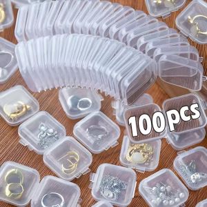 50/30/20Pcs Mini Square Transparent Plastic Boxes / Finishing Container / Jewelry Packaging Storage Box