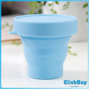 ClickBuy แก้วน้ำพับได้ แก้วน้ำซิลิโคน ถ้วยยืดไสลด์ silicone folding cup มีสินค้าพร้อมส่ง