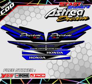 STRIPING VARIASI HONDA ASTREA DREAM / STICKER LIST MOTOR HONDA ASTREA DREAM
