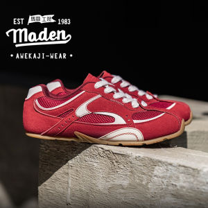 MADEN brand 2025 new red racing shoes for men and women summer breathable mesh German training shoes flat casual board shoes retro trendy shoes