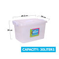 Home Gallery Stackable Storage Box with Handle, Capacity: 30L | Durable & BPA-Free | Stackable Design | Multi-Purpose Storage for Cosmetics, Sundries, Clothes & More | Space-Saving & Easy to Carry | BUY 1 TAKE 1 | Dimension: L49.5xW34xH34cm. 