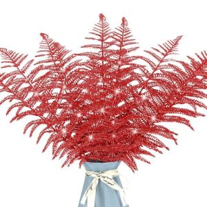 12PCS Christmas Tree Decoration Pine Tree Fake Pine Stems Picks for Xmas Tree DIY Garland Decor