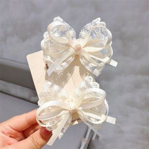 DAIMEISHU Kẹp tóc nơ ren dễ thương cho trẻ em-thiết kế hoa tinh tế nơ ruy băng làm thủ công phụ kiện tóc phong cách sweet