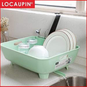 MyElement Kitchen Dish Drying Rack with Drain Board and Detachable Dish Draining Board Kitchen Storage Dish Rack