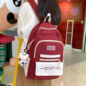 กระเป๋านักเรียน School bag ผ้าไนลอน จุของได้เยอะ ขนาด 29.5 x 15 x 43 cm กระเป๋า กระเป๋าเป้ ดีไซน์เรียบง่าย กระเป๋าแฟชั่น เป้นักเรียน ทนทาน ไม่ขาดง่าย