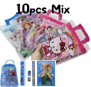 【10pcs】Party B Kids Stationery Set Birthday Party Gift Bag (blue for boy random pink for girl random)