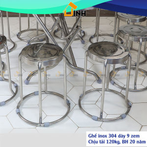 Combo 6-10 Ghế đôn inox 304 Qui Phúc dày 9 zem loại tốt Hỏa tốc HCM