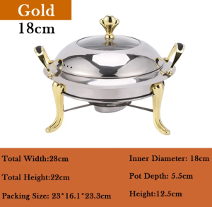 Stainless Steel Food Warmer with Cover Soup Tureen Stainlesst Warmer Alcohol Stove Hot Pot Buffet Tray Adjustable Temperature Buffet Insulation Stove for Restaurant Parties Wedding