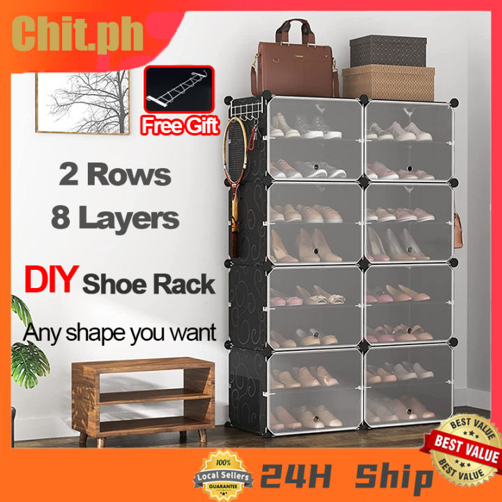 CHIT 8 Tier Shoe Rack Organizer 32 Pairs Stackable Shoes Storage ...
