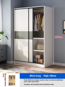 [CozyNest ]Nordic HDB Wardrobe Sliding Door Large Capacity Wardrobe Thicken Wardrobe Cabinet Sliding Wardrobe