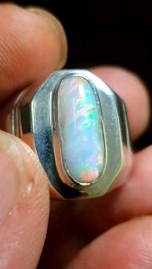 Batu Kalimaya Milky Asli Banten & Jarong Siang Malam Ring Perak Handmade