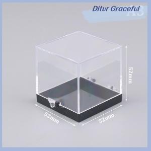 Ditur 1Pc Storage Boxes Lids Display Clear Container Specimen Mini Square Cube Acrylic Case Rough Mineral Standard