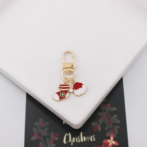 ELROY Christmas Series Christmas Elk Snowflake Keychain Santa Claus Bell Elk Snowflake Cartoon Santa Claus Key Ring Cute Korean Style Santa Claus Bell Keyring Souvenir Gifts