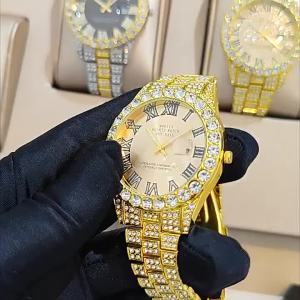 G7 Hip Hop Watch Set Diamond-Studded Watch Bracelet Necklace Set Quartz Watch hip hop watches set7/7