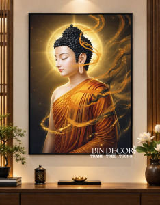 Tranh treo tường hào quang của phật trang trí decor phòng khách phòng thờ TT124