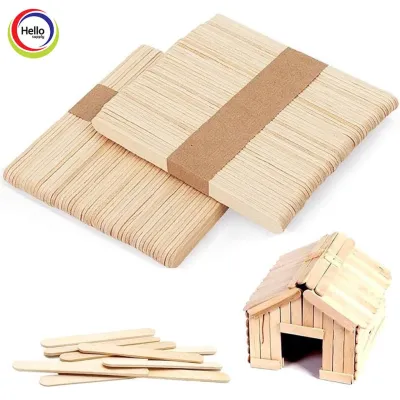 ไม้ไอติม (เล็ก)ขนาด11.5x1cm. แพ็ค 50ไม้ ไม้ไอศครีม DIY สีธรรมชาติ / คละสี