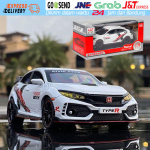 Miniatur Diecast Skala 1:32 Mobil Honda Civic Type-R Berlampu Dapat Buka pintunya Dapat suara
